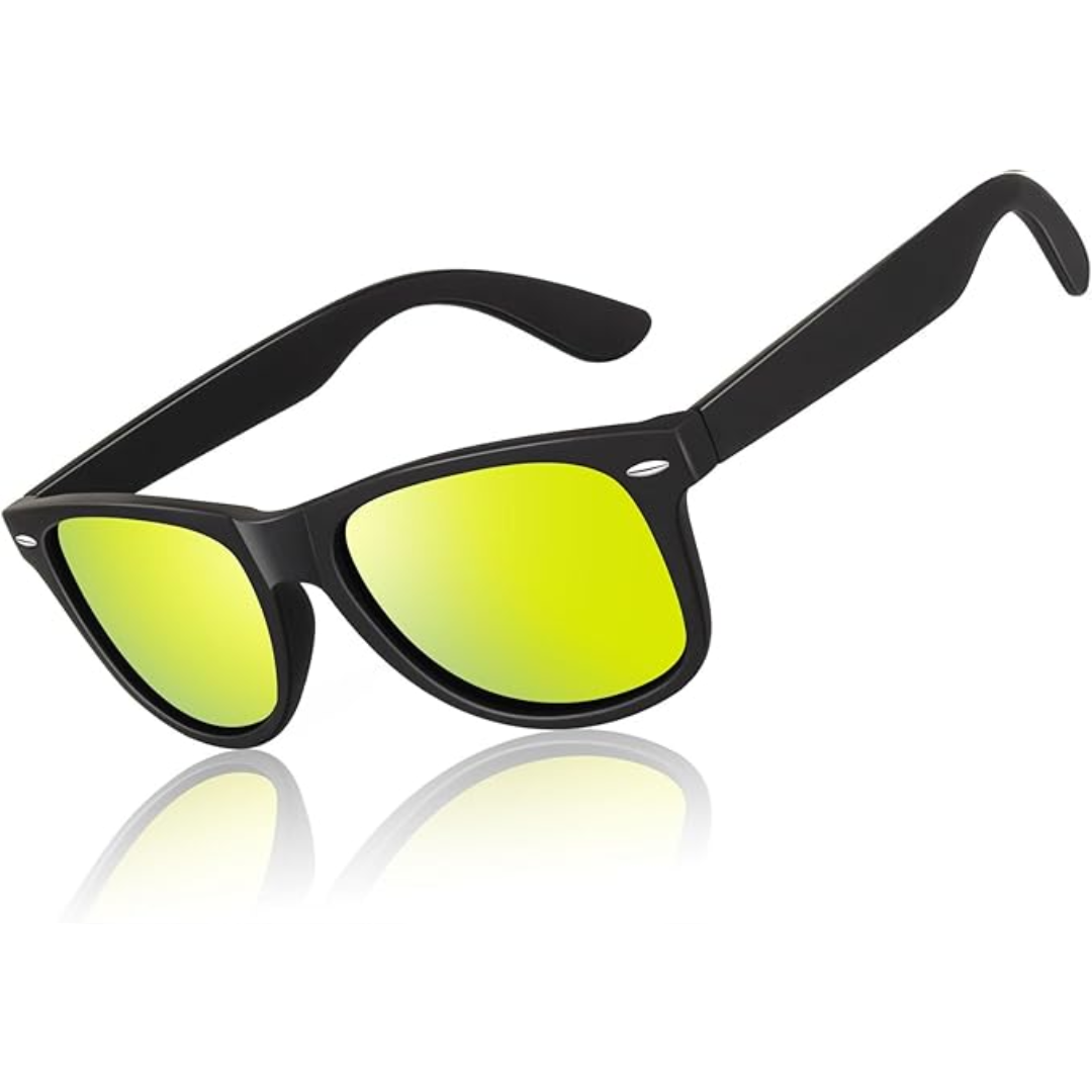 Classic 80s Style Polarized Sunglasses with UV400 Protection for Clarity
