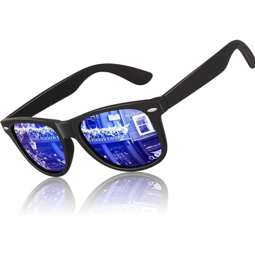 Classic 80s Style Polarized Sunglasses with UV400 Protection for Clarity