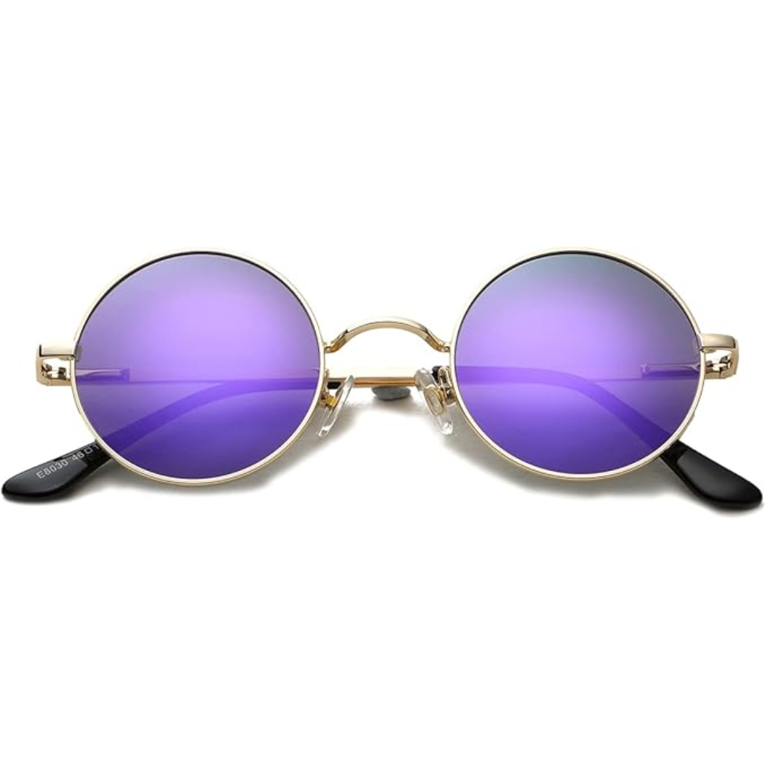 Vintage-Inspired Round Sunglasses with UV Protection and Polarized Lenses