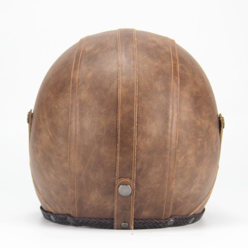 Open Face Vintage Motorcycle Helmet with Goggles | Retro Rider Protection