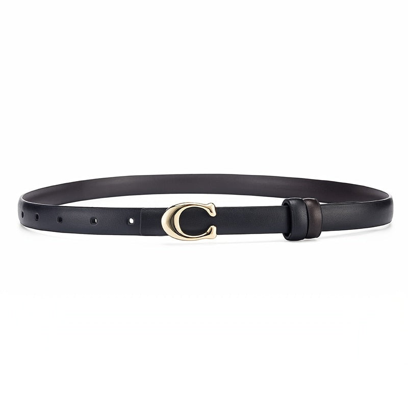 Dual Color Slim Belt with Detachable C-Buckle – Reversible Style