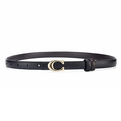Dual Color Slim Belt with Detachable C-Buckle – Reversible Style
