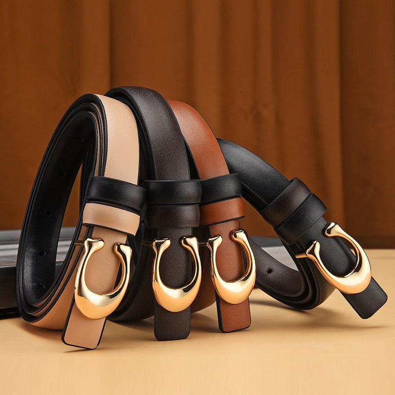 Dual Color Slim Belt with Detachable C-Buckle – Reversible Style