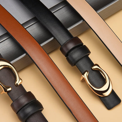 Dual Color Slim Belt with Detachable C-Buckle – Reversible Style