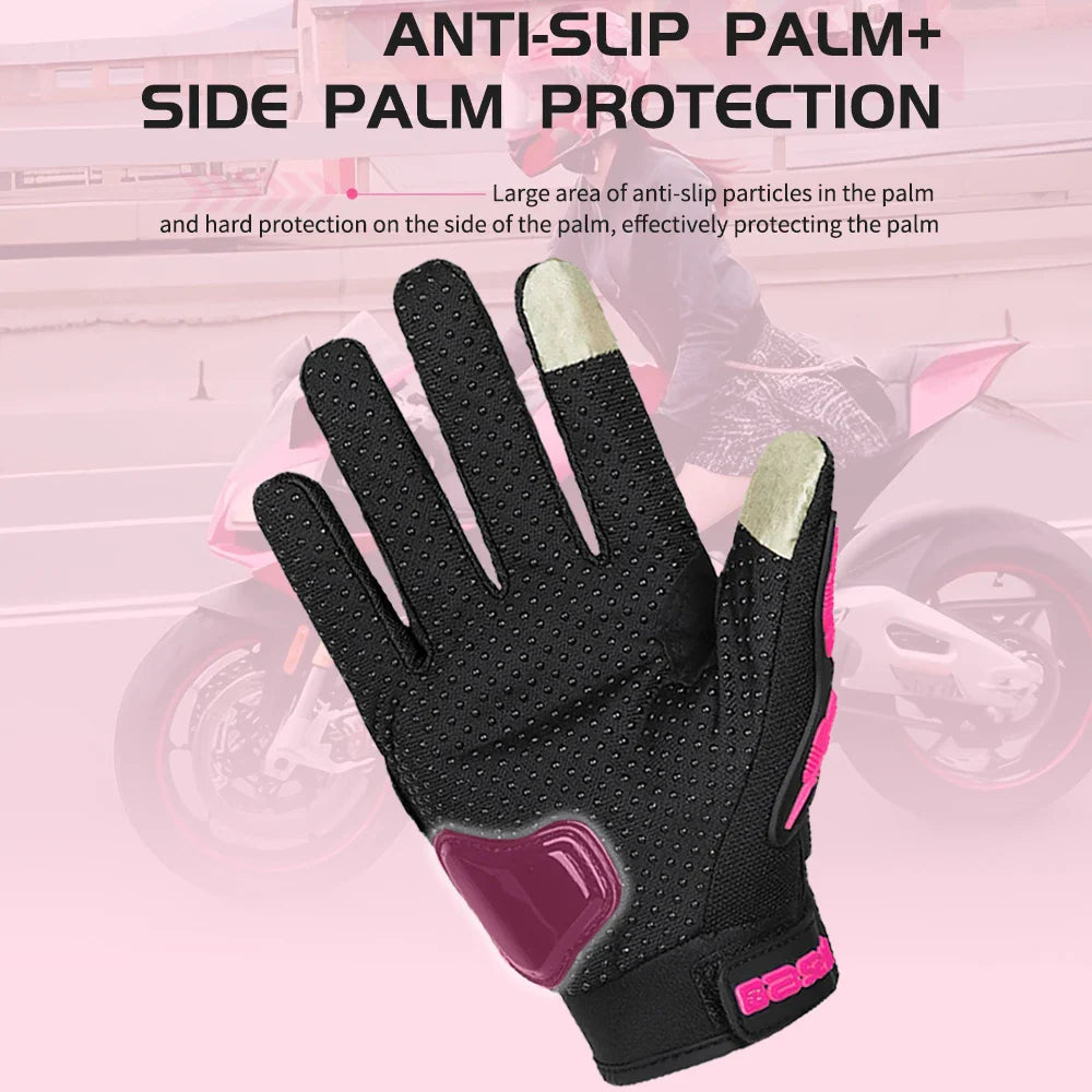 Women's Motorcycle Gloves with Touchscreen Tips & Breathable Mesh for Comfort