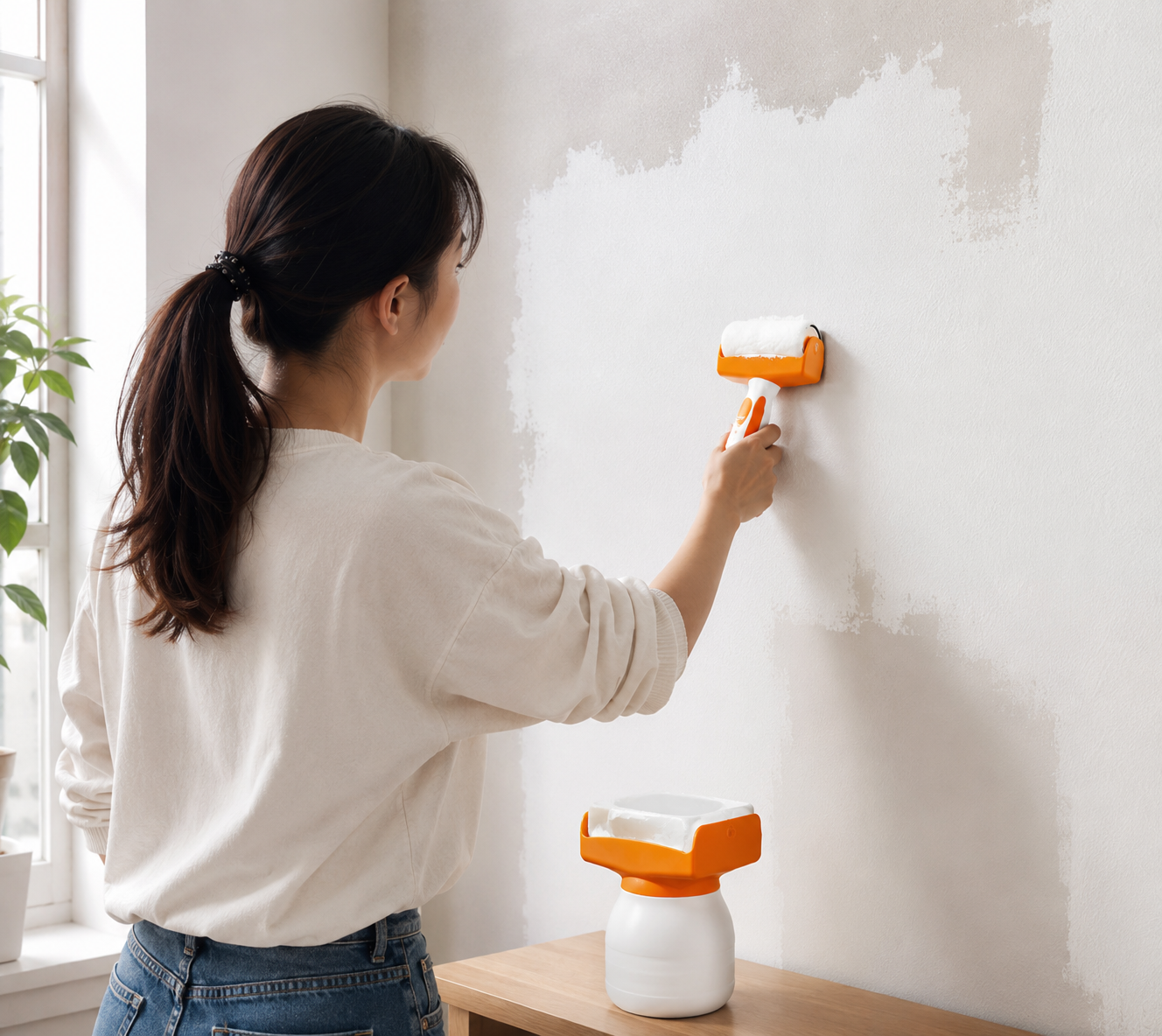500g Wall Patch Roller Kit with Squeegee and Sandpaper for Repairs