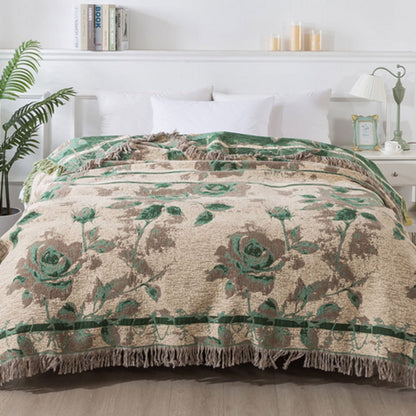 Floral Design Textured Throw Blanket