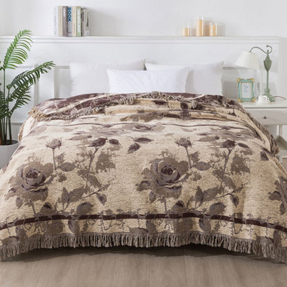 Floral Design Textured Throw Blanket