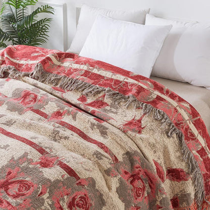 Floral Design Textured Throw Blanket