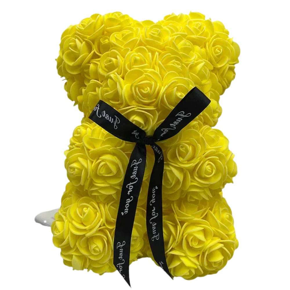 Charming Floral Teddy Bear Made of Durable Foam