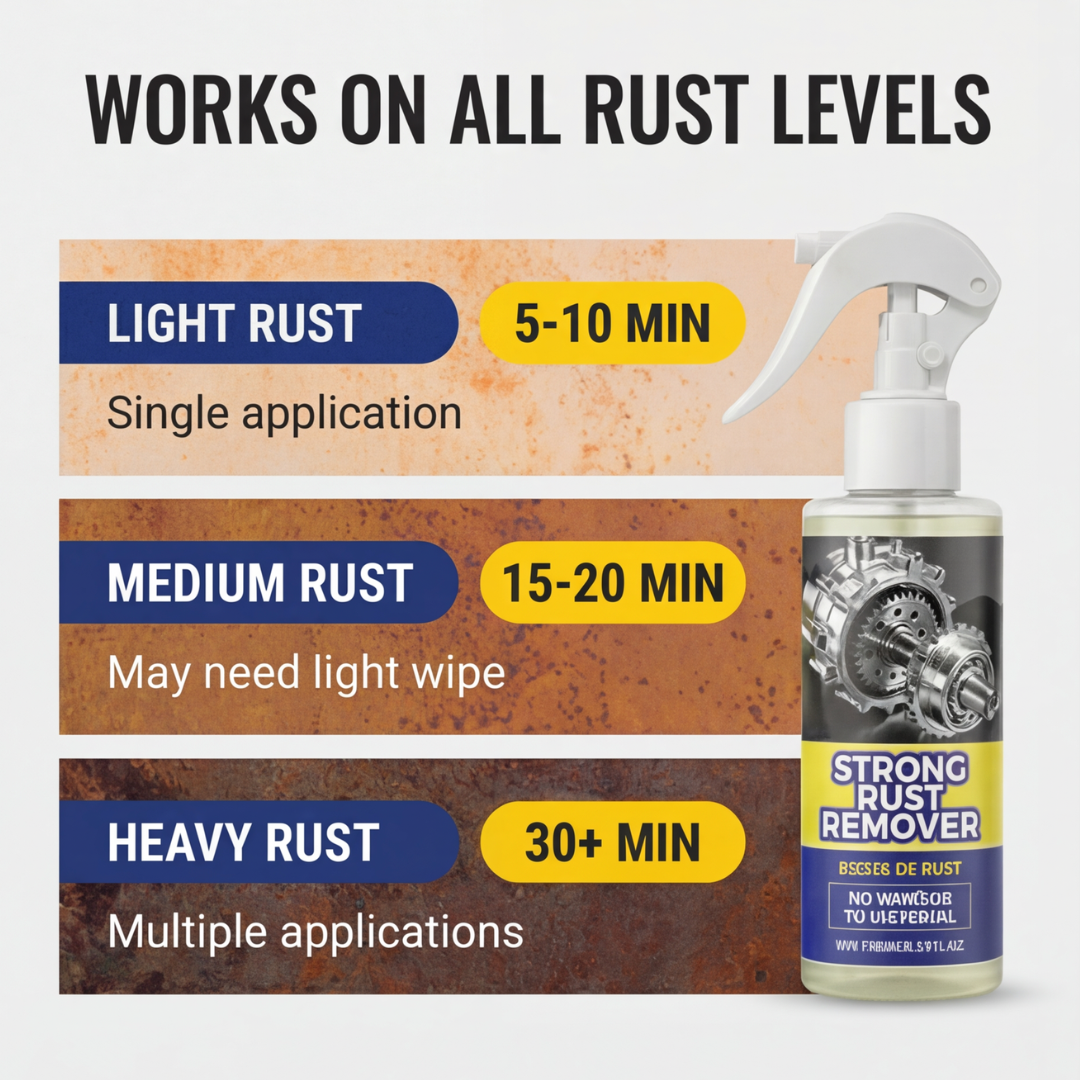 Instant Rust Treatment Spray for Metal Tools and Equipment