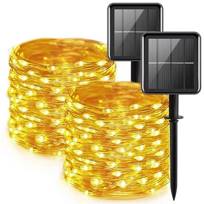 LED Garden Lights with Solar Power, Flexible Copper Wire & Auto Sensor