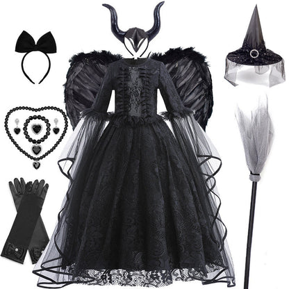Majestic Villainess Costume Dress for Girls, Ages 4-6