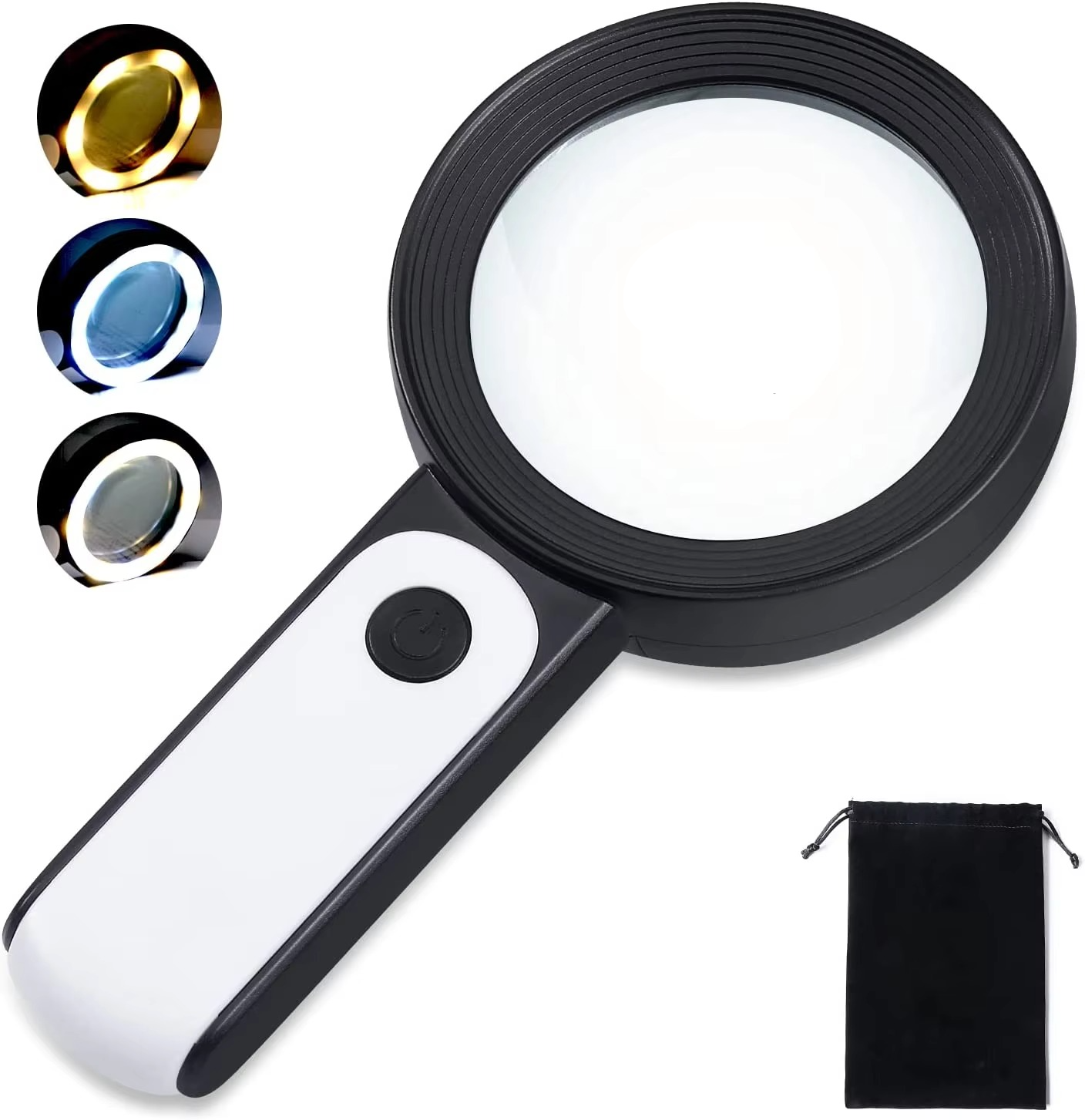 High-Powered 30x Handheld Magnifier with Bright LED Lights