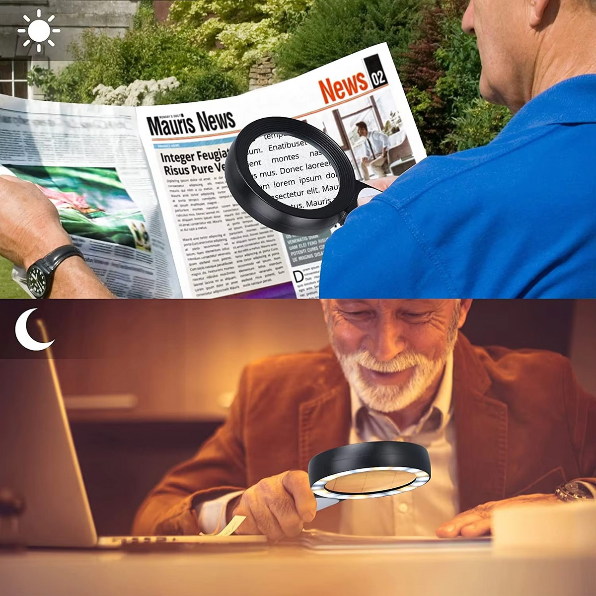 High-Powered 30x Handheld Magnifier with Bright LED Lights