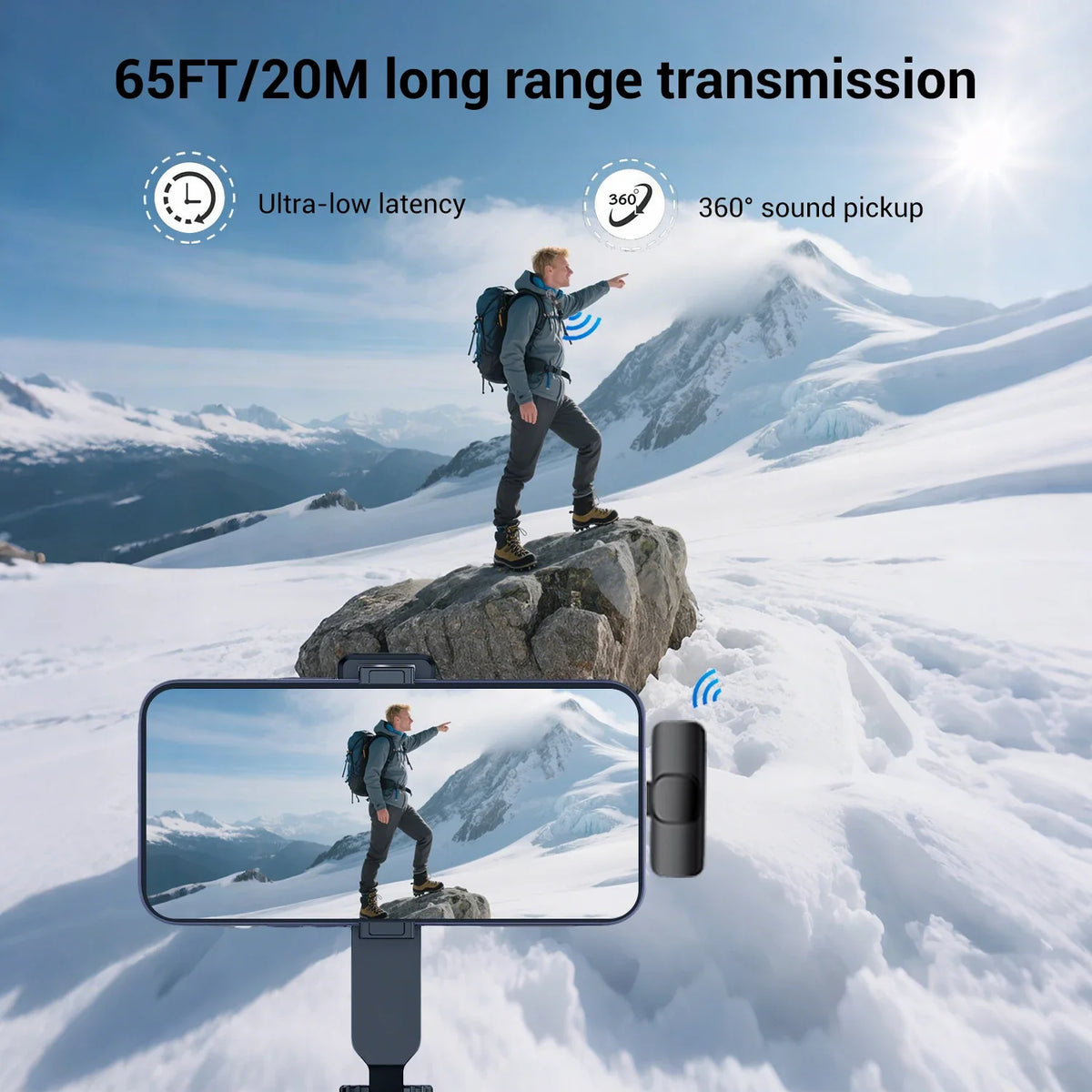 Clip-On Omnidirectional Lavalier Microphone with USB-C for Phone Recording