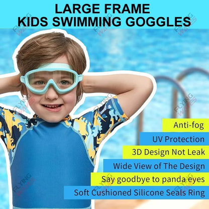 Swimming Goggles for Kids - Anti-Fog, Wide View, UV Protection, Ages 3-15
