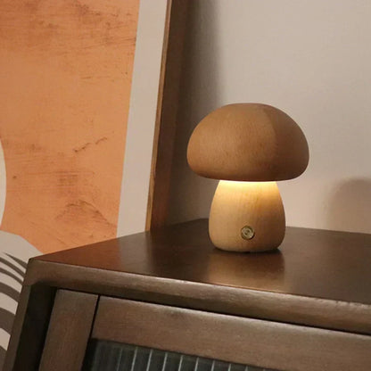 Touch-Controlled Minimalist Table Lamp with Mushroom Design