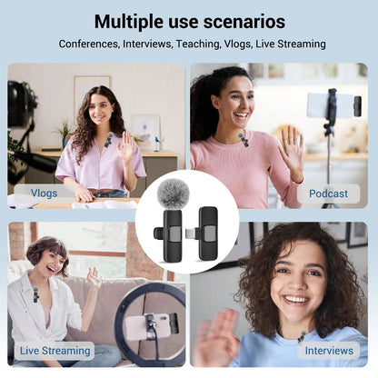 Clip-On Omnidirectional Lavalier Microphone with USB-C for Phone Recording