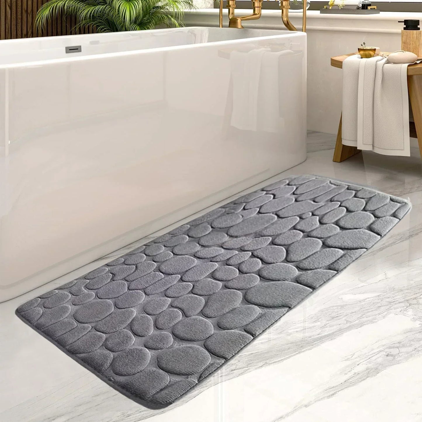Quick-Dry Microfiber Bath Mat with Non-Slip Backing, 24x36 Inches