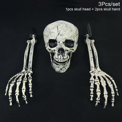 Eerie Life-sized Skull Decoration with Realistic Bone Texture