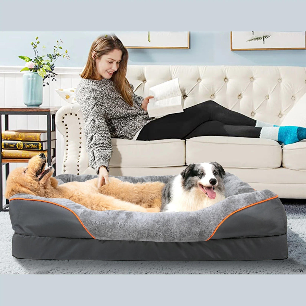 Comfort Haven Orthopedic Dog Bed with Washable Cover