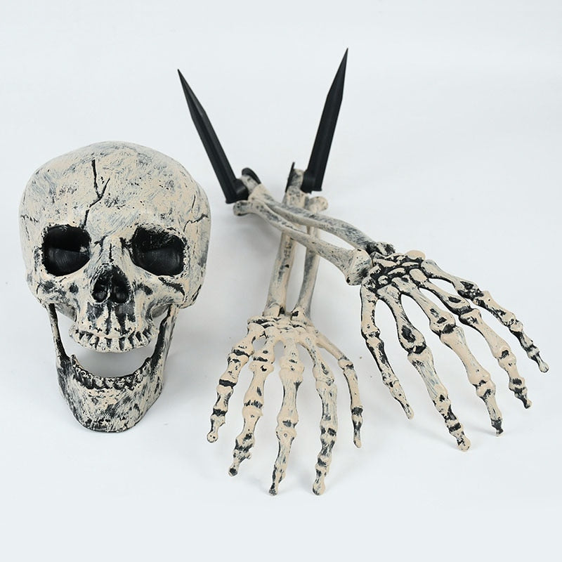 Eerie Life-sized Skull Decoration with Realistic Bone Texture
