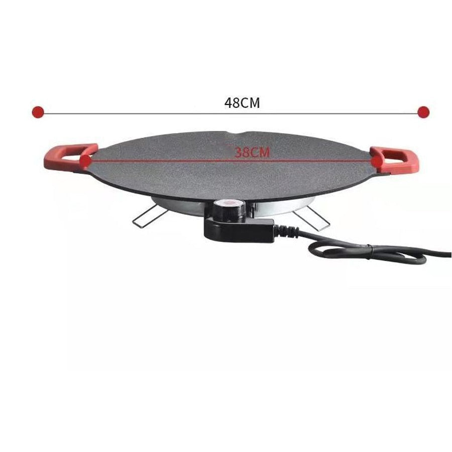 Indoor Electric Grill with Detachable Non-Stick Plate and Variable Heat Control