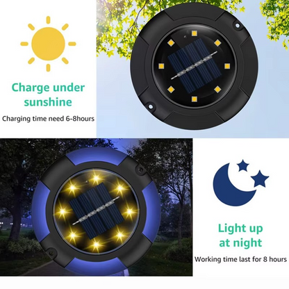 Waterproof Solar Ground Lights with Color-Changing Feature and Sensor