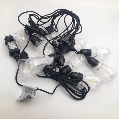 20ft Outdoor String Lights with Edison Bulbs – Waterproof Warm Glow