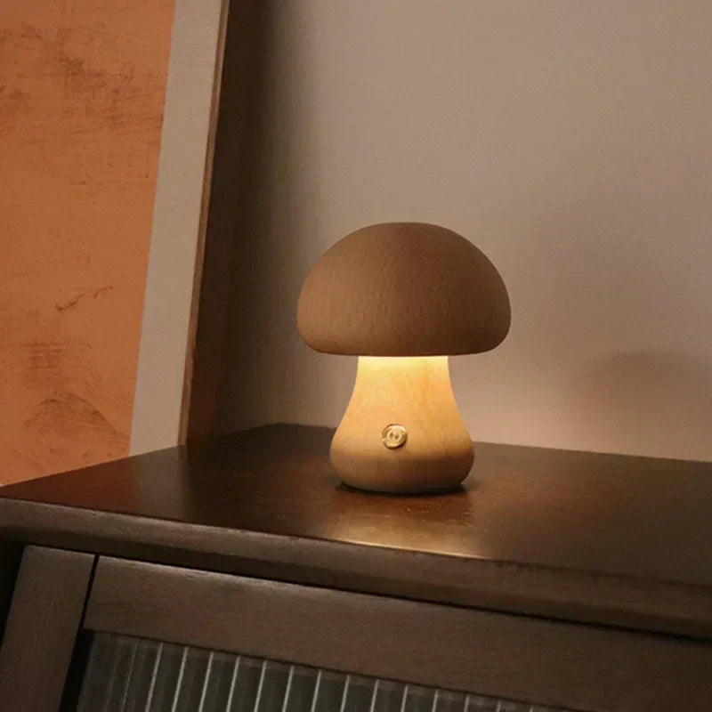 Touch-Controlled Minimalist Table Lamp with Mushroom Design