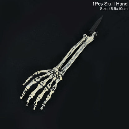 Eerie Life-sized Skull Decoration with Realistic Bone Texture