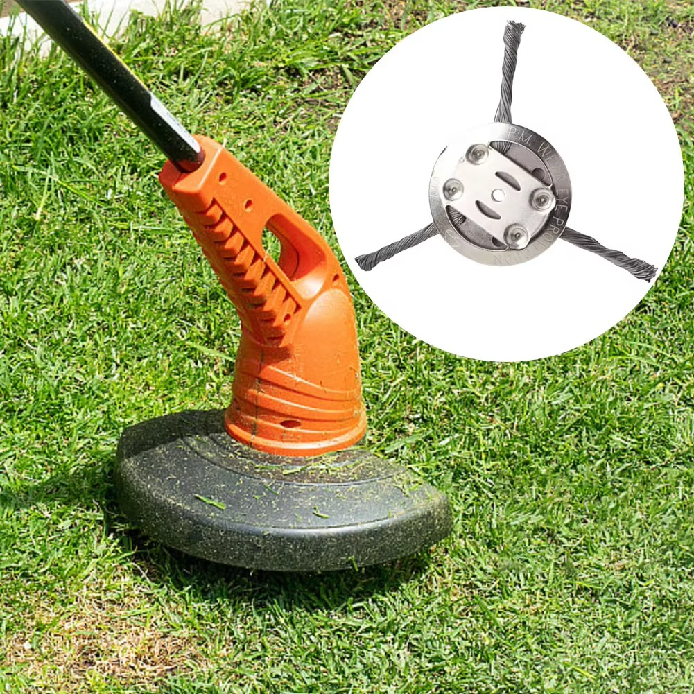 Durable Steel Wire Brush Head for Effective Cleaning and Trimming