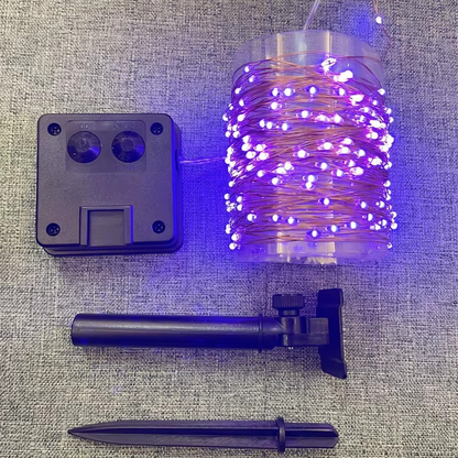 LED Garden Lights with Solar Power, Flexible Copper Wire & Auto Sensor
