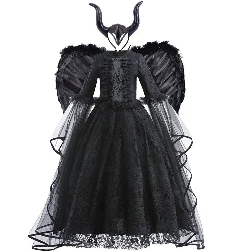 Majestic Villainess Costume Dress for Girls, Ages 4-6