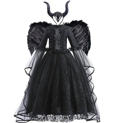 Majestic Villainess Costume Dress for Girls, Ages 4-6