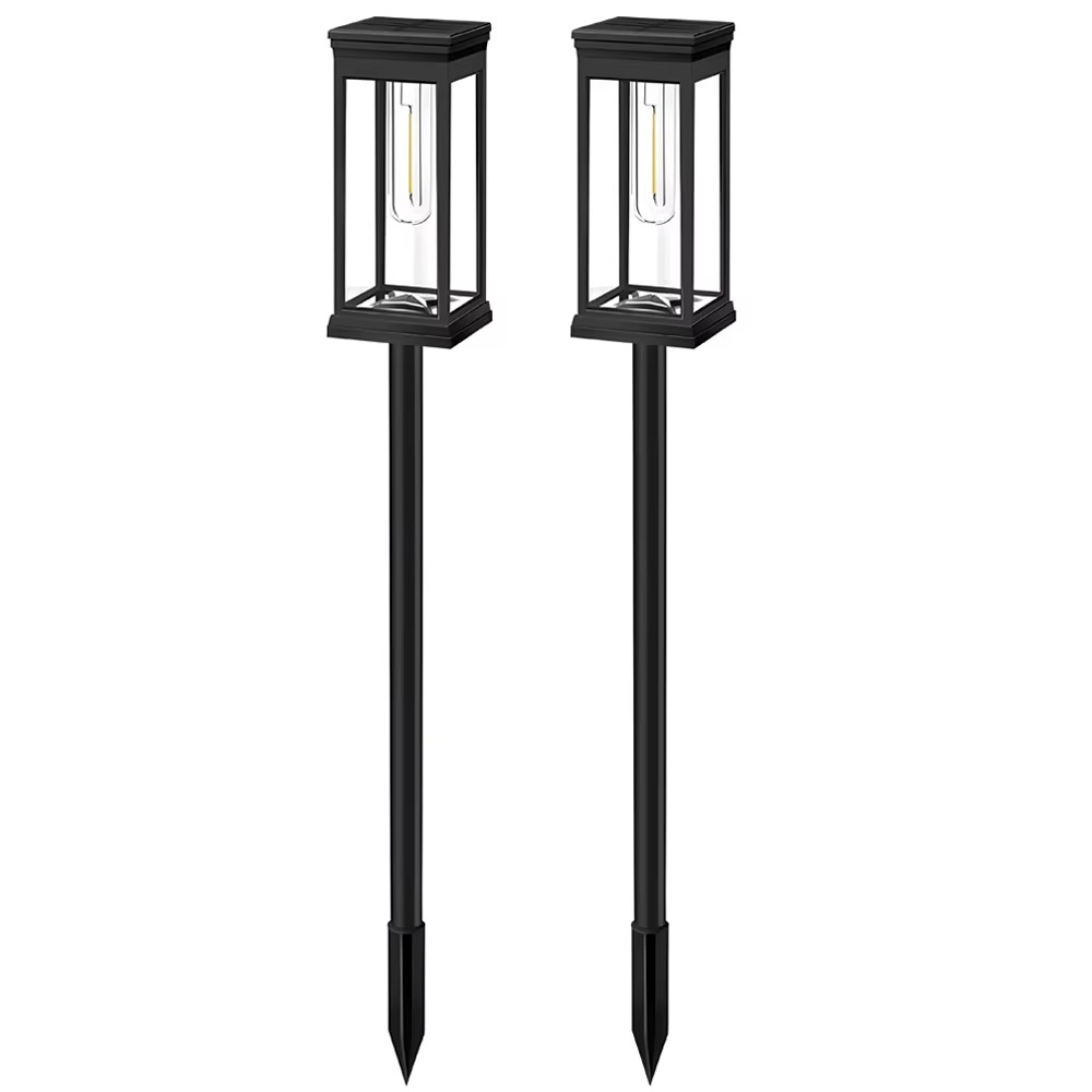 Waterproof Solar Pathway Lights with Dusk-to-Dawn Sensor, Set of 2