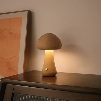 Touch-Controlled Minimalist Table Lamp with Mushroom Design