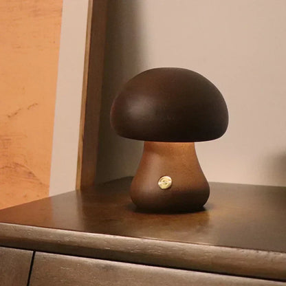 Touch-Controlled Minimalist Table Lamp with Mushroom Design