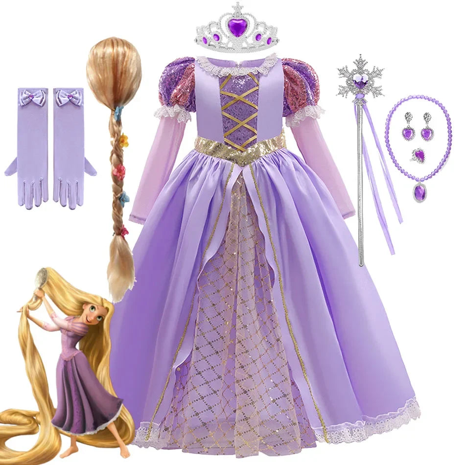 Charming Midi Dress for Girls with Elegant Puff Sleeves