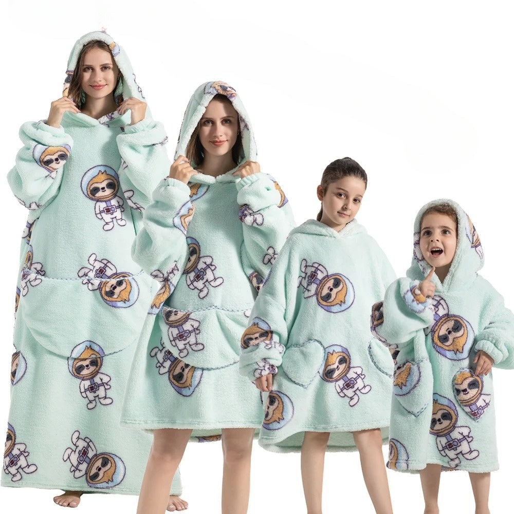 Snug & Stylish Pumpkin-Themed Hoodie Blanket