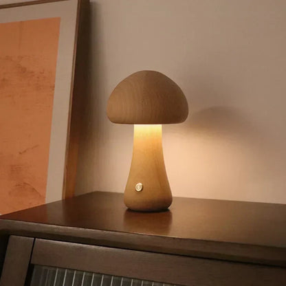 Touch-Controlled Minimalist Table Lamp with Mushroom Design