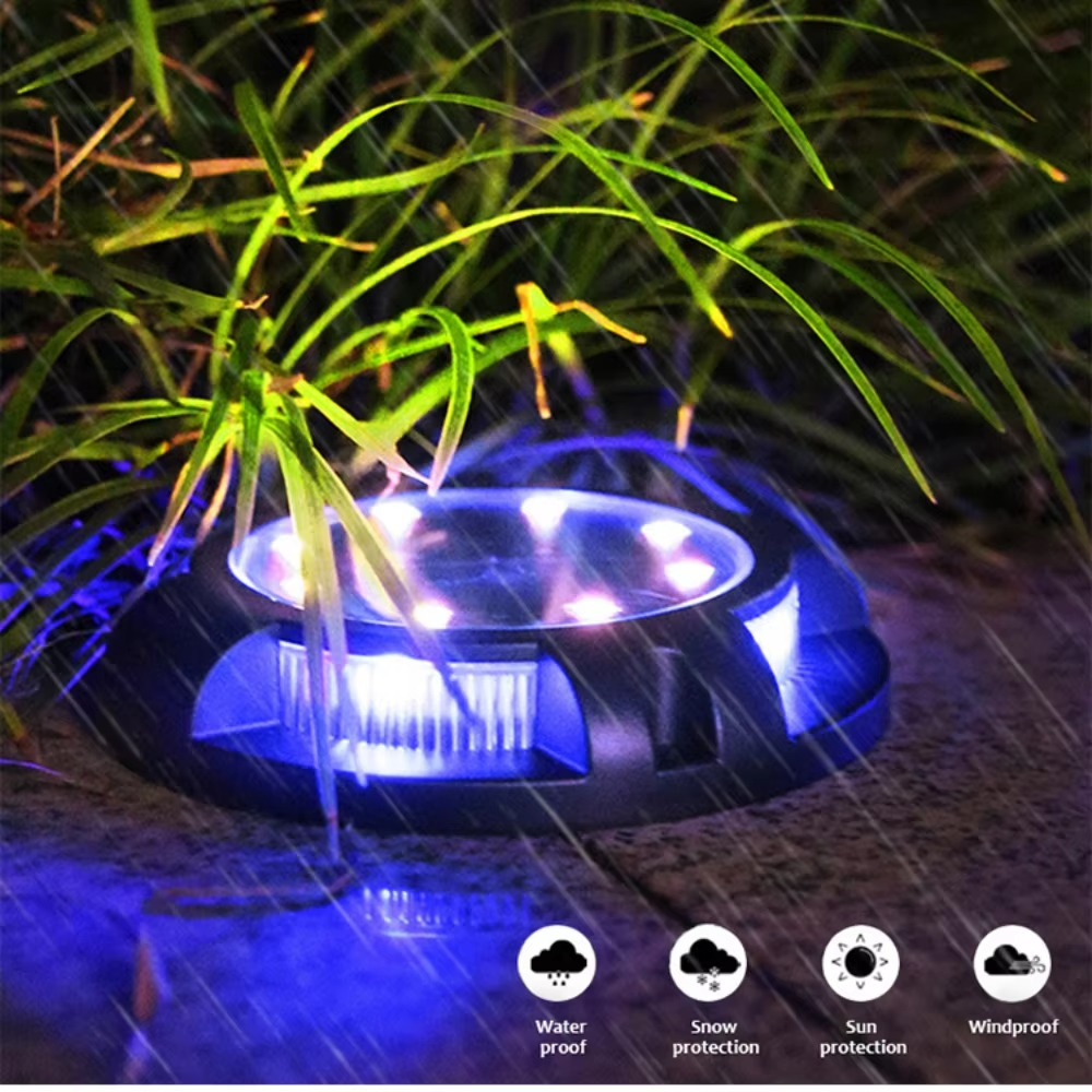 Waterproof Solar Ground Lights with Color-Changing Feature and Sensor