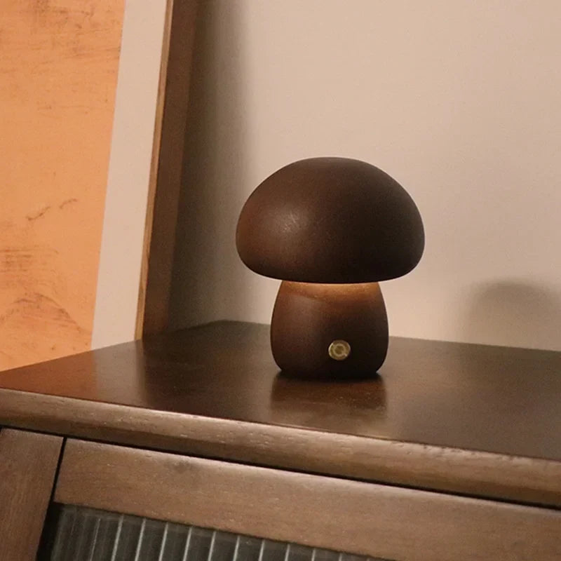 Touch-Controlled Minimalist Table Lamp with Mushroom Design