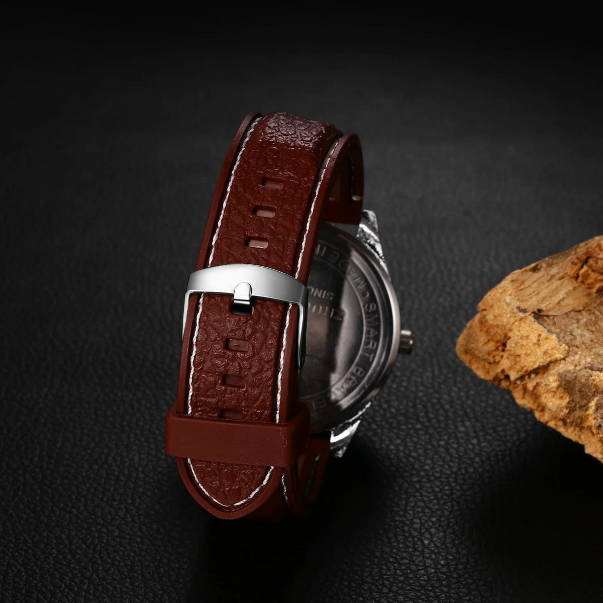 Windproof Electric Lighter with Quartz Watch for Men – USB Rechargeable Metal Design