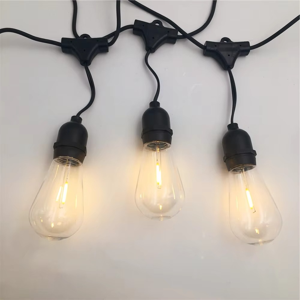 20ft Outdoor String Lights with Edison Bulbs – Waterproof Warm Glow