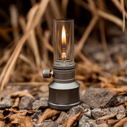 Versatile Camping Lantern with Flame Control and Sturdy Design