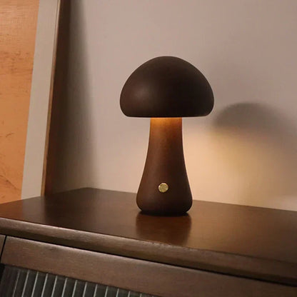 Touch-Controlled Minimalist Table Lamp with Mushroom Design