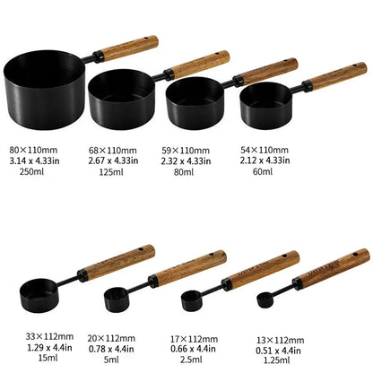 Precision Measuring Set with Wooden Handles – 8-Piece Collection