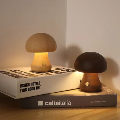 Touch-Controlled Minimalist Table Lamp with Mushroom Design